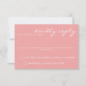 Big Pink Blüten RSVP Karte (Vorderseite)
