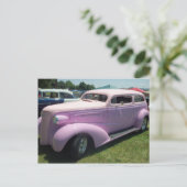 Big Pink Car Postkarte (Stehend Vorderseite)