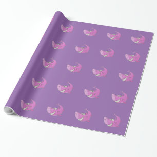 Big Pink Cartoon Shark Geschenkpapier