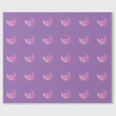 Big Pink Cartoon Shark Geschenkpapier (Flach)