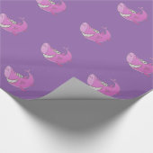 Big Pink Cartoon Shark Geschenkpapier (Ecke)