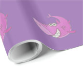 Big Pink Cartoon Shark Geschenkpapier (Rolleneckpunkt)
