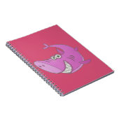 Big Pink Cartoon Shark Notizblock (Rechte Seite)