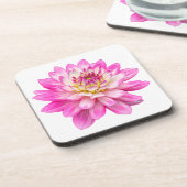 Big Pink Dahlia Getränkeuntersetzer (Linke Seite)