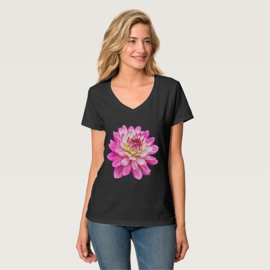 Big Pink Dahlia T - Shirt (Vorderseite Vollansicht)