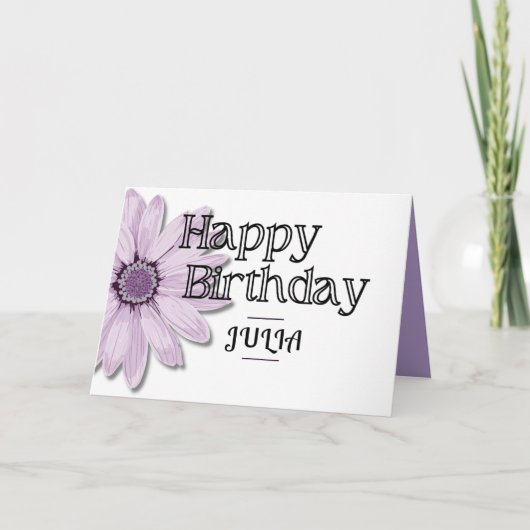 Big Pink Daisy Chic Happy Birthday Individuelle Na Karte (Vorderseite)