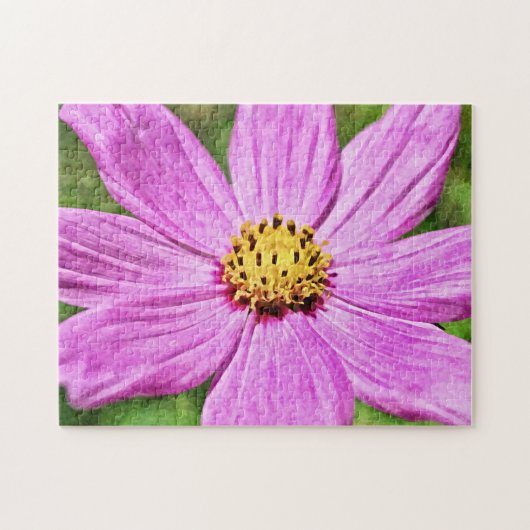 Big Pink Daisy Cosmos Blume Puzzle (Horizontal)