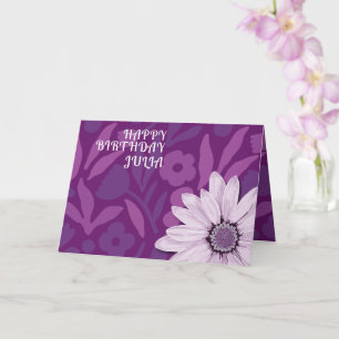 Big Pink Daisy Lila Happy Geburtstag Individuelle Karte