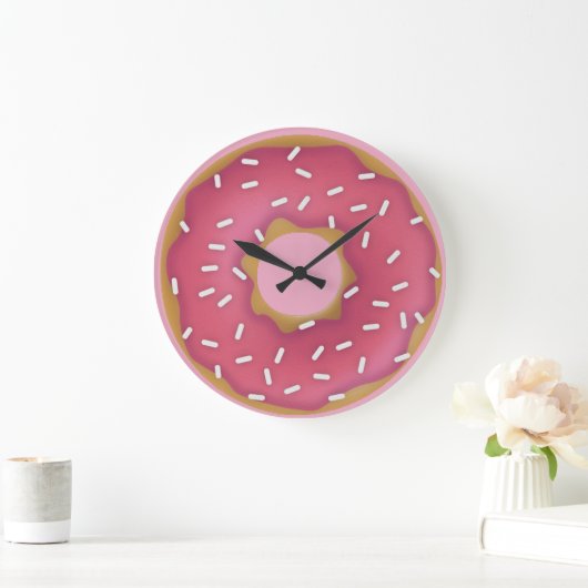 Big Pink Donut Große Wanduhr (Zuhause)