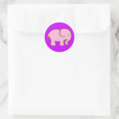 Big Pink Elephant Runder Aufkleber (Tasche)