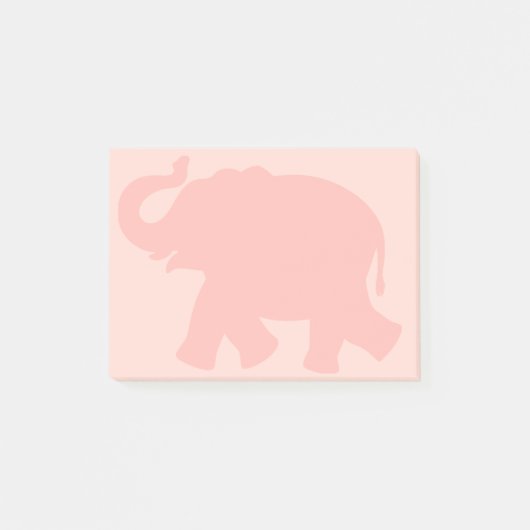 Big Pink Elephant Silhouette Post-it Klebezettel (Vorderseite)