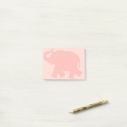 Big Pink Elephant Silhouette Post-it Klebezettel (Auf Schreibtisch)