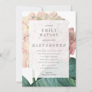 Big Pink Green Blume Kinderdusche Einladung