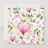 Big Pink Heart Patches für das Galentiner Day Part Einladung (Rückseite)