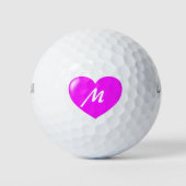 Big Pink Heft Monogram Template Golfball (Vorderseite)