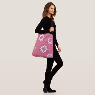 "BIG PINK MANDALA BLUME" TRAGETASCHEN MIT LANGEN TRÄGERN