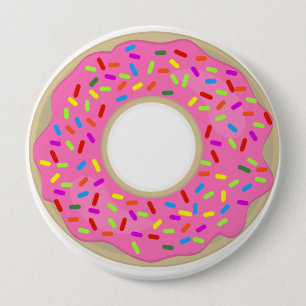 Big Pink Mattiert Donut Button