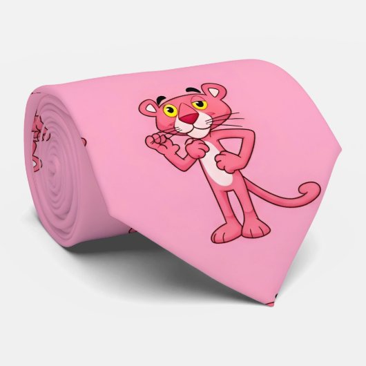 Big Pink Panther Pattern Krawatte (Gerollt)