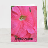 Big Pink Petunia Blume Hübsch Geburtskarte Karte (Vorderseite)