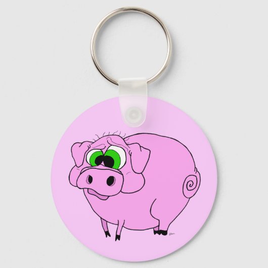 Big Pink Pig Schlüsselanhänger (Vorderseite)