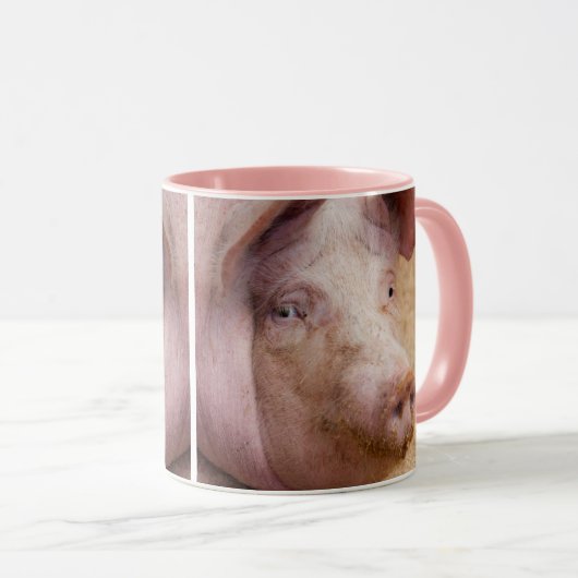 Big Pink Pig Tasse (VorderseiteRechts)