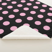Big Pink Polka Punkte auf schwarz Sherpadecke (3/4)