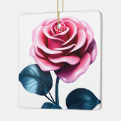 Big Pink Rose Keramikornament (Links)