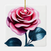 Big Pink Rose Keramikornament (Rückseite)