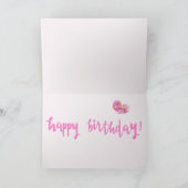 Big Pink Sparkling Herz | Geburtstagskarte Karte (Innenseite)