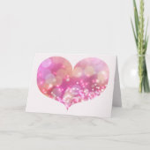 Big Pink Sparkling Herz | Geburtstagskarte Karte (Vorderseite)