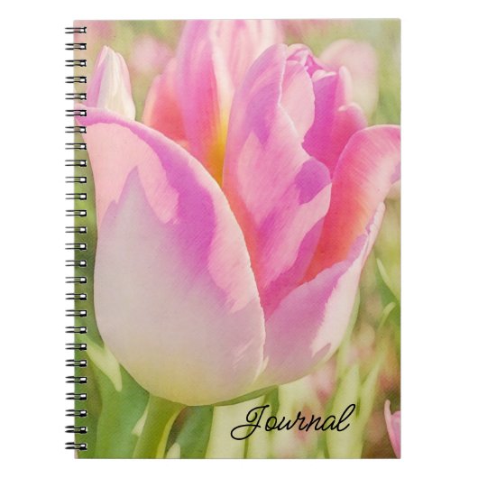 Big Pink Tulip Art Garden Journal Notizblock (Vorderseite)