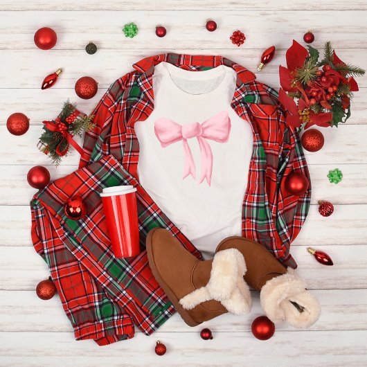 Big Pink Watercolor Bow T-Shirt