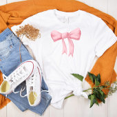 Big Pink Watercolor Bow T-Shirt