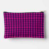Big Pixel Check Plaid in Pink Navy Zubehörtasche (Rückseite)