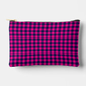 Big Pixel Check Plaid in Pink Navy Zubehörtasche (Vorderseite)