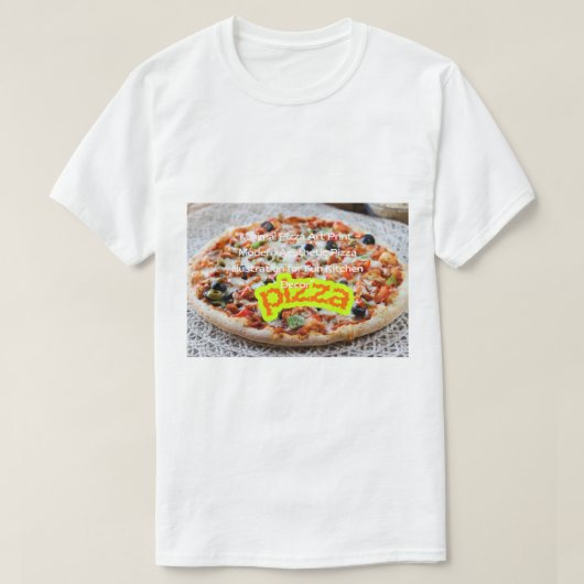 Big Pizza Image - Delicious Food Illustration T-Shirt (Design vorne)