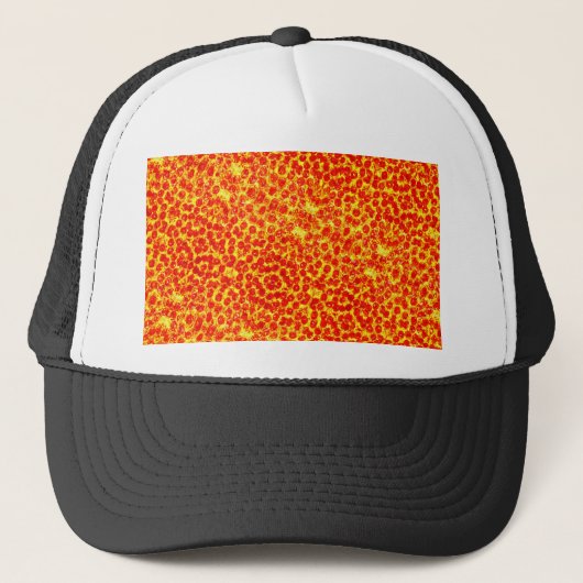 Big Pizza Pattern Truckerkappe (Vorderseite)