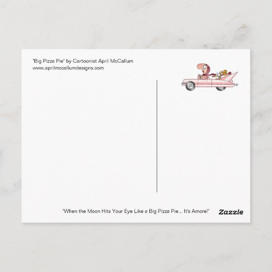 BIG PIZZA PIE Postcard bis April McCallum Postkarte (Rückseite)