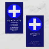 Big Plus Schilder Blau - Dunkelblau Visitenkarte (Vorne/Hinten)