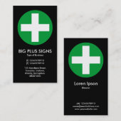 Big Plus Schilder grün - schwarz Visitenkarte (Vorne/Hinten)