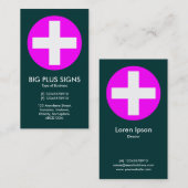 Big Plus Schilder Magenta - Dunkles Aquamarines Gr Visitenkarte (Vorne/Hinten)