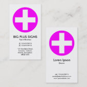 Big Plus Schilder Magenta - Weiß Visitenkarte (Vorne/Hinten)