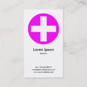 Big Plus Schilder Magenta - Weiß Visitenkarte (Rückseite)