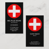 Big Plus Schilder rot - schwarz (Platinum Card) Visitenkarte (Vorne/Hinten)