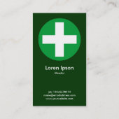 Big Plus Zeichen grün - Dunkelgrün Visitenkarte (Rückseite)