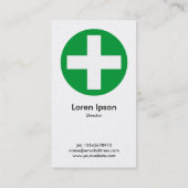 Big Plus Zeichen grün - weiß (Platinkarte) Visitenkarte (Rückseite)