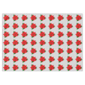 Big Poinsettia Blume Pattern auf Light Silver Gray Tischdecke (Vorderseite (Horizontal))