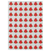 Big Poinsettia Blume Pattern auf Light Silver Gray Tischdecke (Vorderseite)