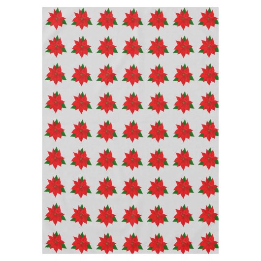 Big Poinsettia Blume Pattern auf Light Silver Gray Tischdecke (Vorderseite)