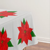 Big Poinsettia Blume Pattern auf Light Silver Gray Tischdecke (Beispiel)